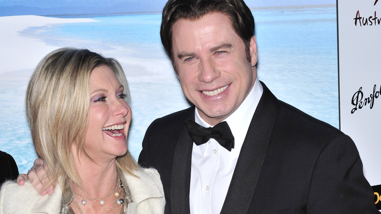 Olivia Newton-John and John Travolta smiling together