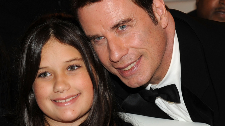 Ella Bleu Travolta and John Travolta smiling