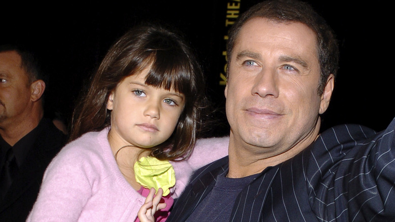 Ella Bleu Travolta as a child posing with John Travolta