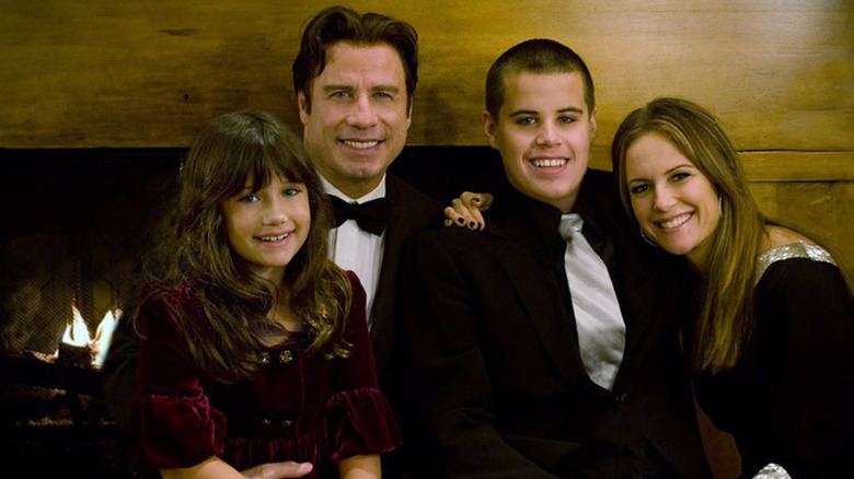 John Travolta with late wife Kelly Marie Preston, late son Jett, and daughter Ella