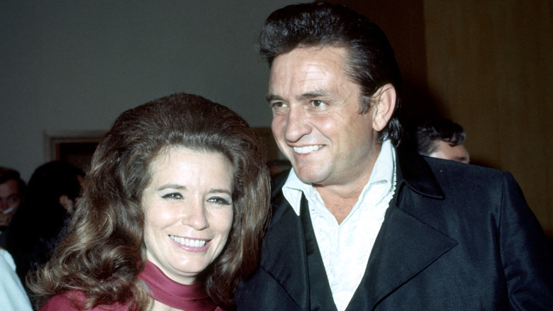 Johnny Cash & June Carter smiling