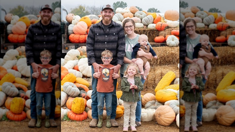 Joy Duggar Forsyth and family with pumpkins