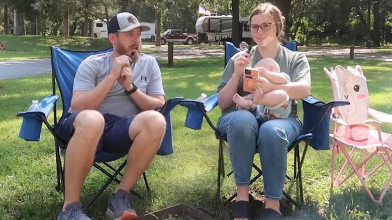 Joy, Austin Forsyth at campsite