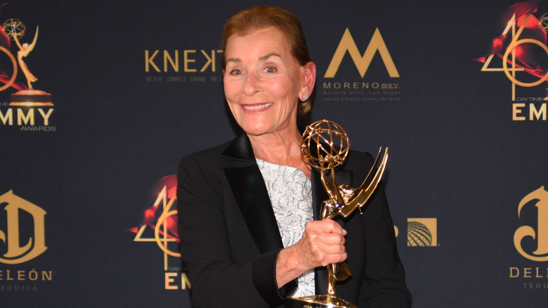 Judy Sheindlin shows off her Emmy award