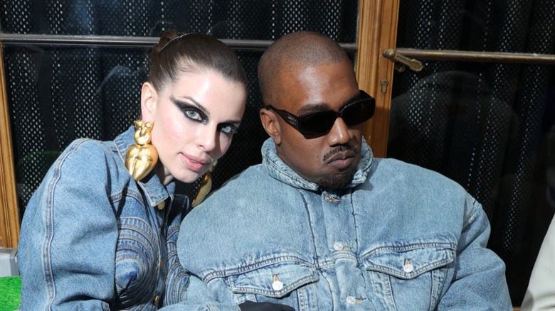 Julia Fox cuddling up to Kanye West