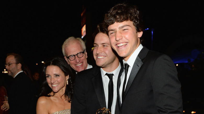 Julia Louis-Dreyfus with her husband and sons. 