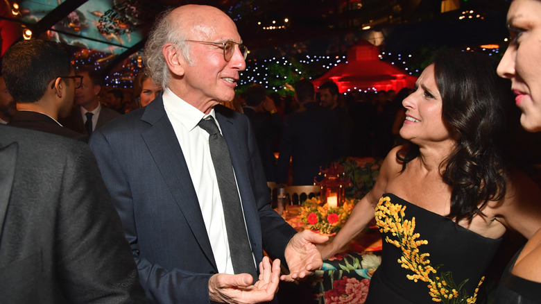 Julia Louis-Dreyfus with Larry David at an event