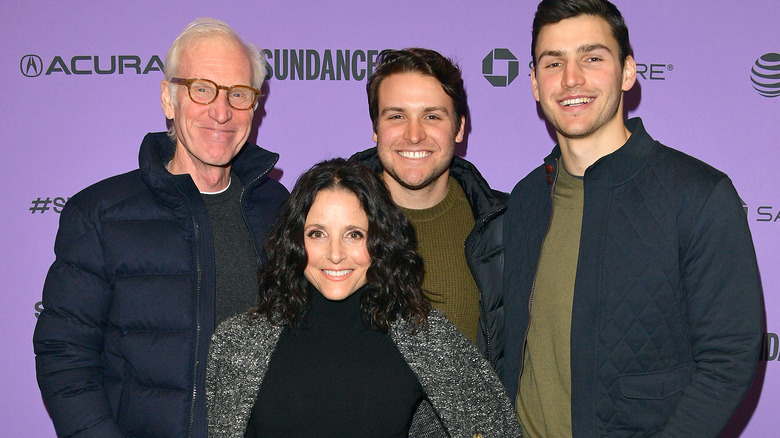 Julia Louis-Dreyfus with husband and sons