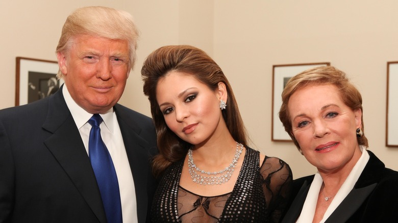 Donald Trump, Lola Astanova, Julie Andrews smiling