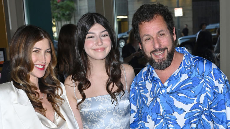 Adam Sandler with his wife Jackie and his daughter Sunny