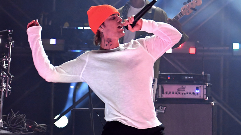 Justin Bieber performing 