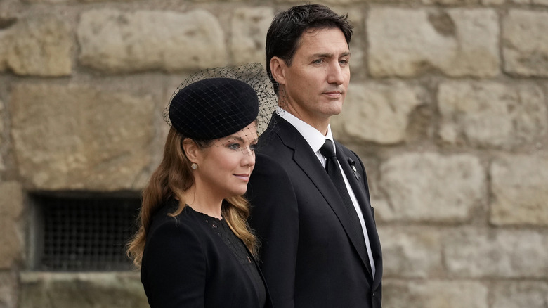 Sophie Grégoire Trudeau and Justin Trudeau dressed in black