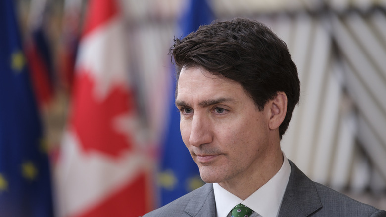 Justin Trudeau smirking