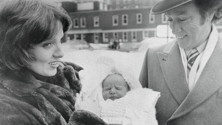 Pierre and Margaret Trudeau with their newborn son