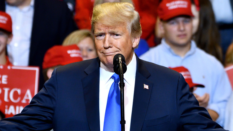 Donald Trump President of the United States at a campaign rally