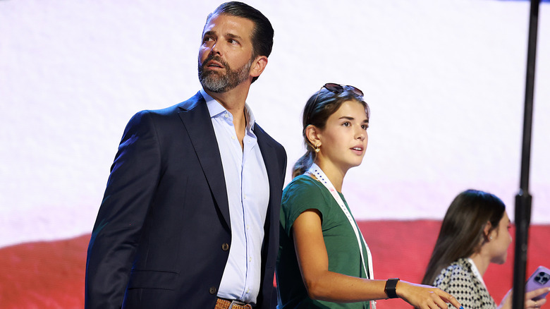 Donald Trump Jr. and Kai Trump on stage