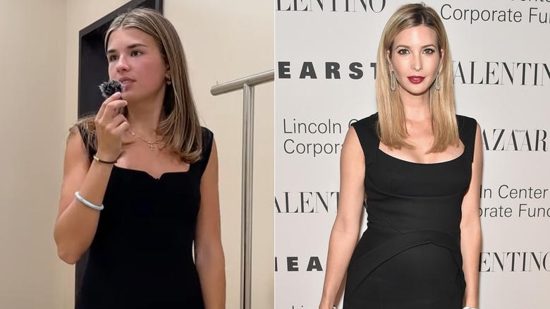 Kai Trump and Ivanka Trump wearing little black dresses