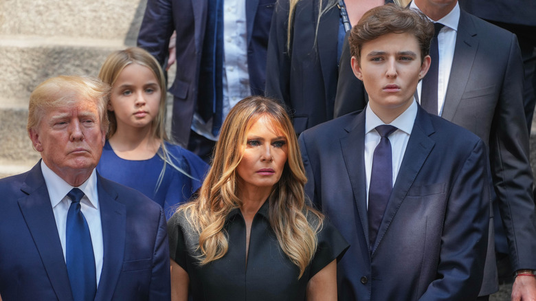 Donald, Melania, and Barron Trump in formal attire