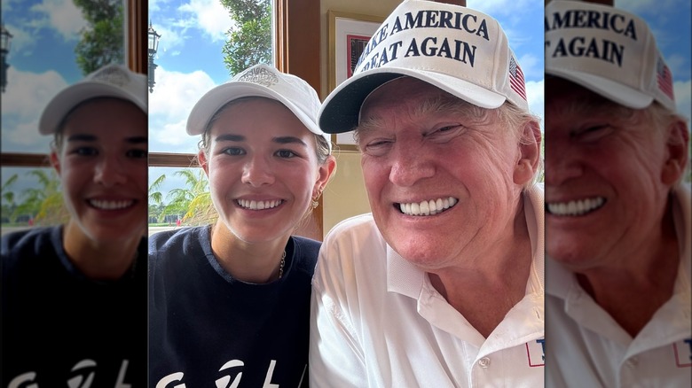 Kai Trump with her grandfather Donald Trump in a post-golf selfie