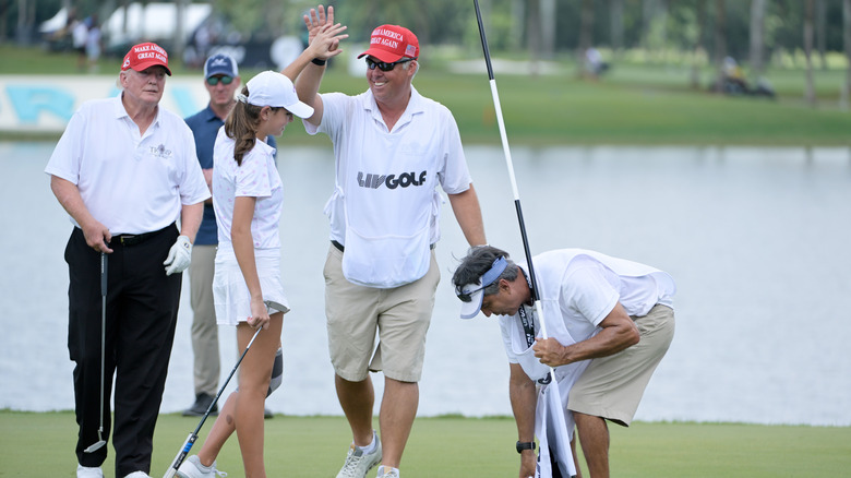 Kai Trump playing golf with Donald Trump