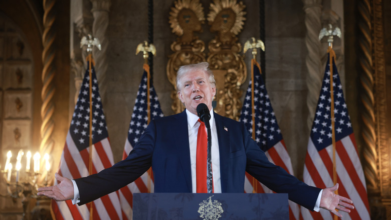 Trump speaking at Mar-a-Lago