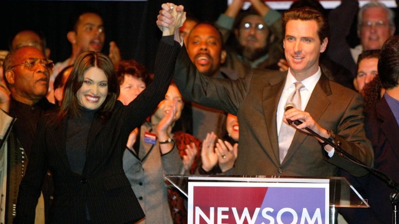 Kimberly Guilfoyle and Gavin Newsom on election night in San Francisco, CA (2003)