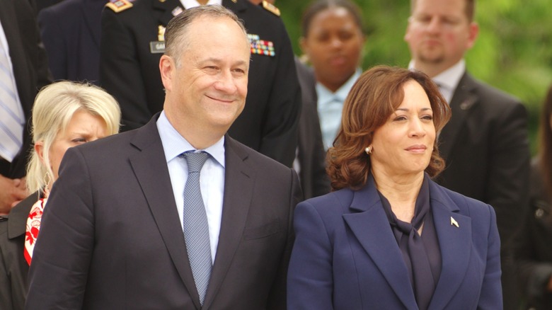 Douglas Emhoff and Kamala Harris smiling