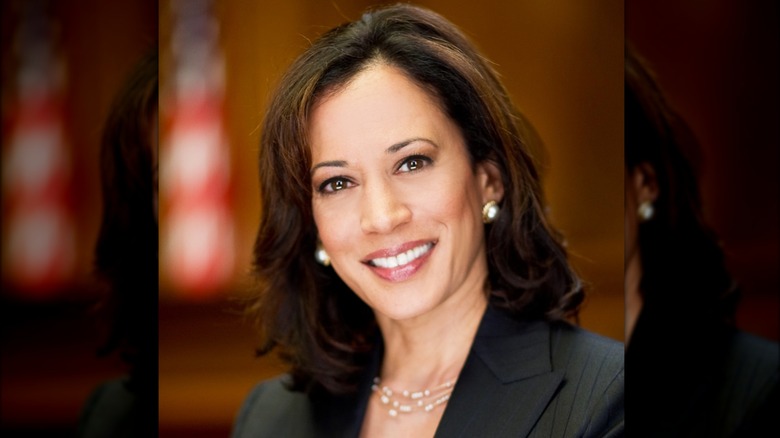 Kamala Harris long curly bob