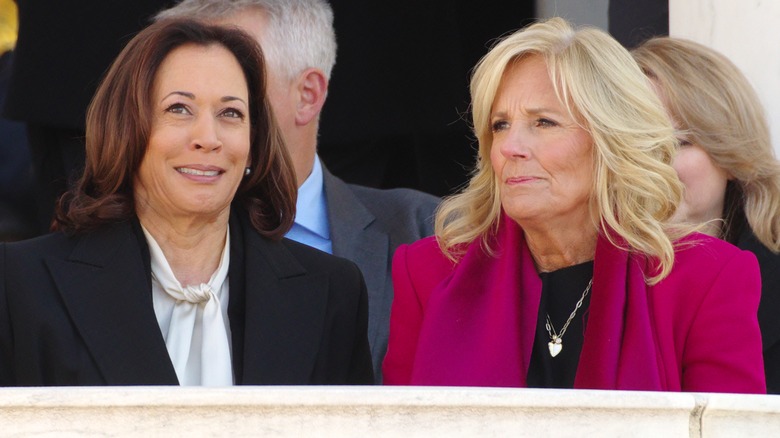 vice president kamala harris and first lady jill biden sitting next to each other