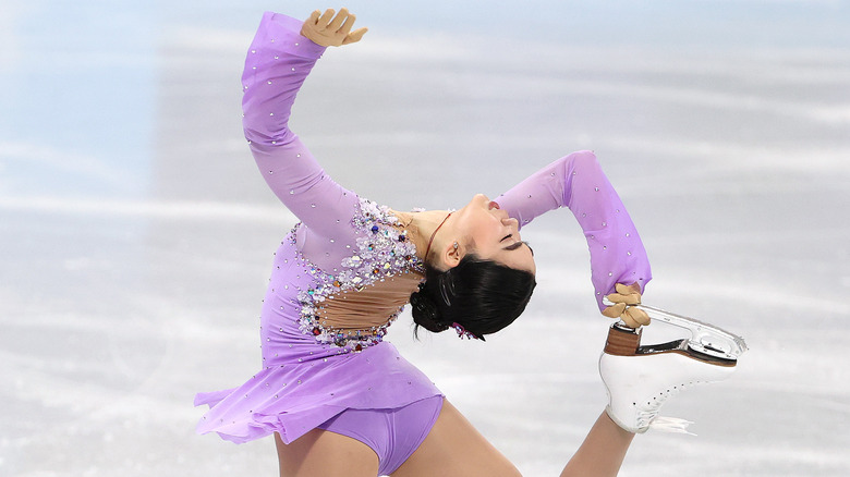 Karen Chen skating at the Olympics