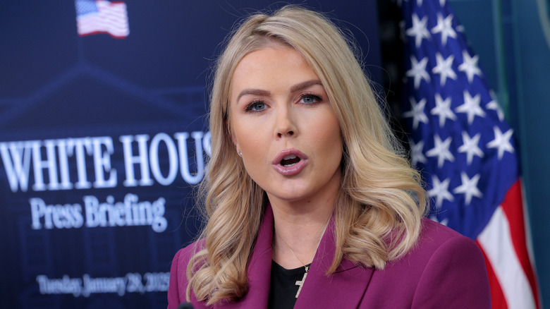 Karoline Leavitt during a press conference