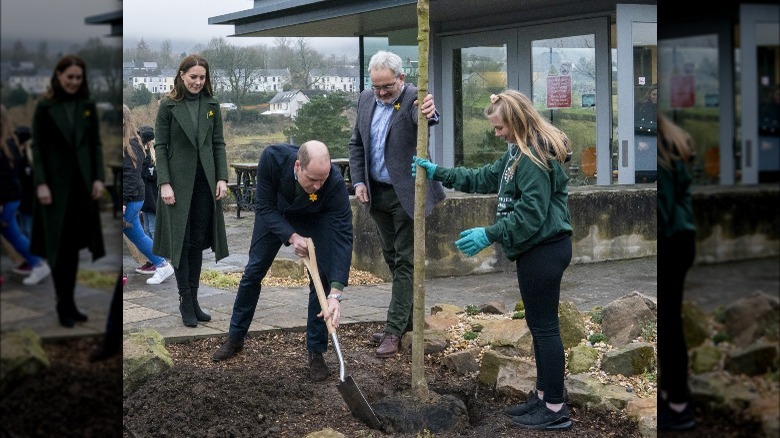 Prince William and Kate Middleton at a tree-planting ceremony