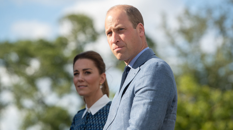 Prince William and Kate Middleton look thoughtful