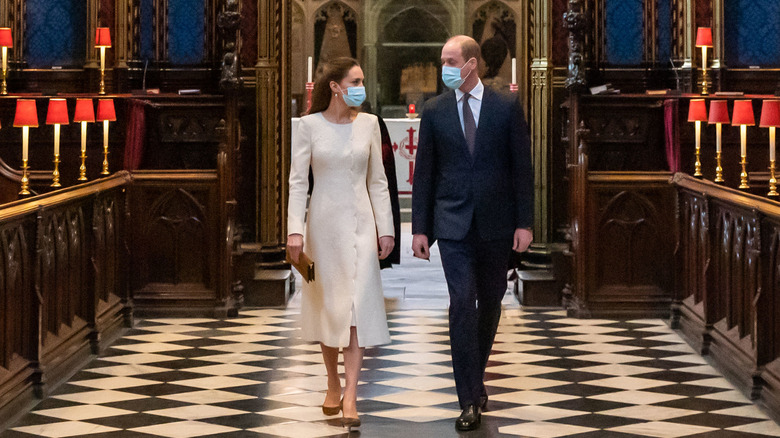 Kate Middleton and Prince William walking in Westminster Abbey