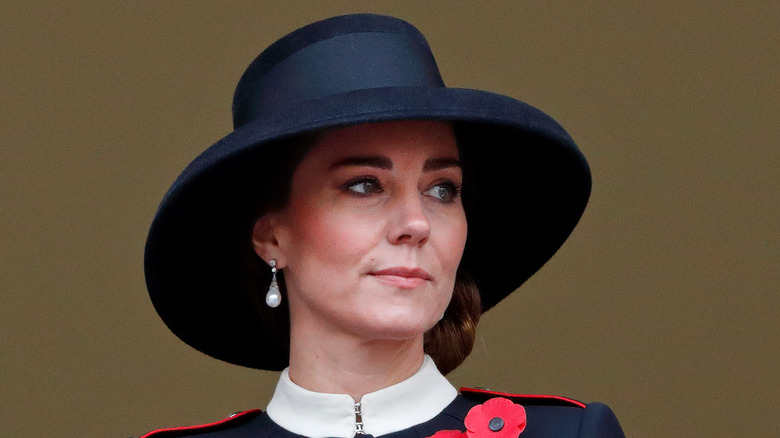 Kate Middleton in a black hat
