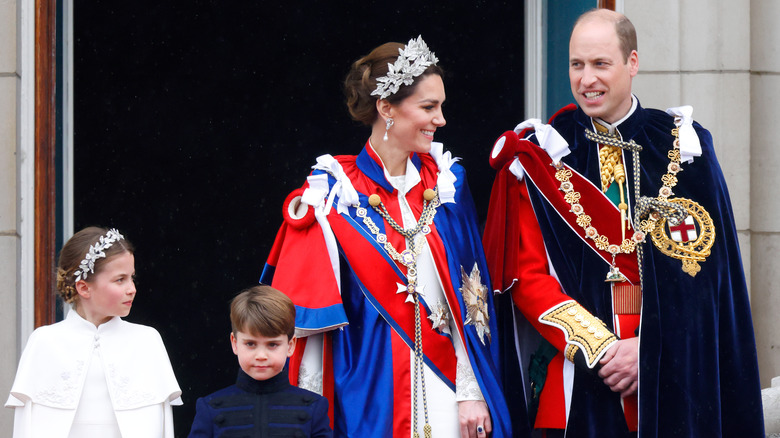 Kate Middleton with Charlotte, George, and William at coronation