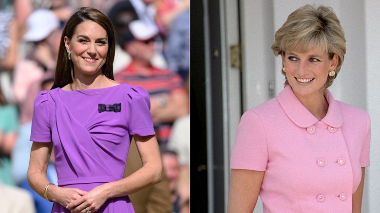 Kate Middleton and Princess Diana smiling