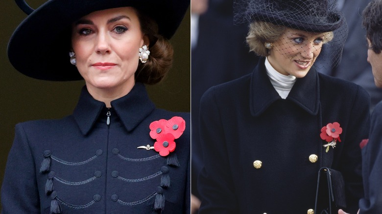 Kate Middleton and Princes Diana at Remembrance Day