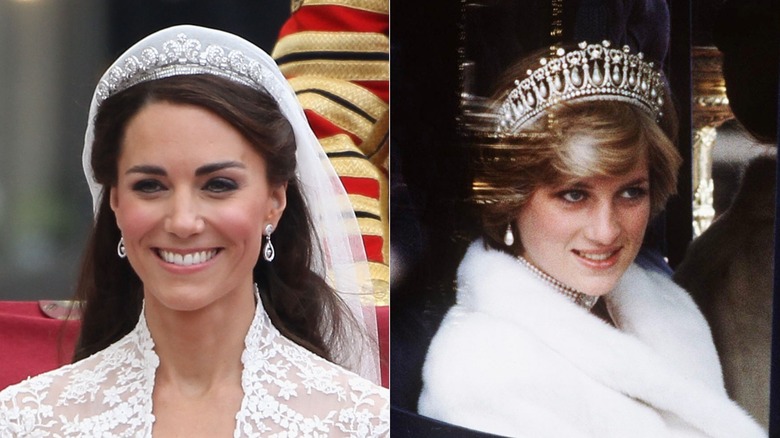 Kate Middleton and Princess Diana smiling