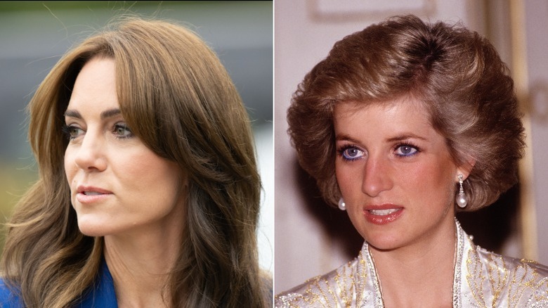 Kate Middleton and Princess Diana smiling