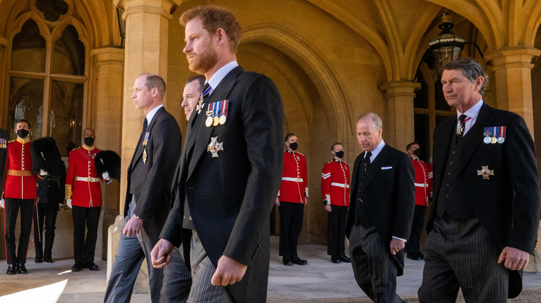 Princes William and Harry procession