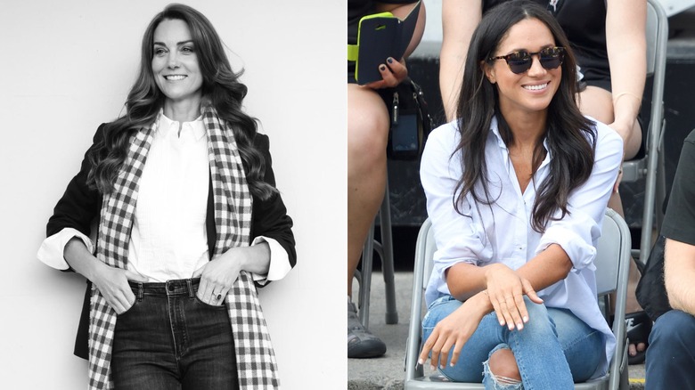 Kate Middleton and Meghan Markle wearing casual clothes