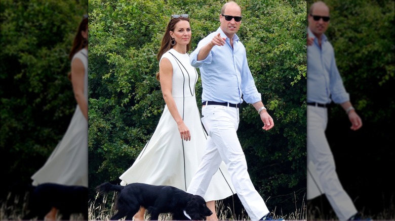 Kate Middleton Prince William walking Orla the cocker spaniel