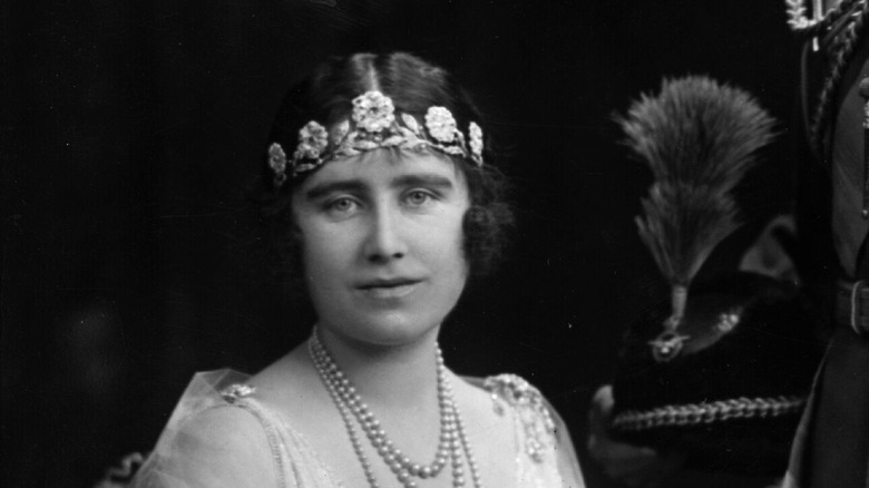 The Queen Mother on her wedding day