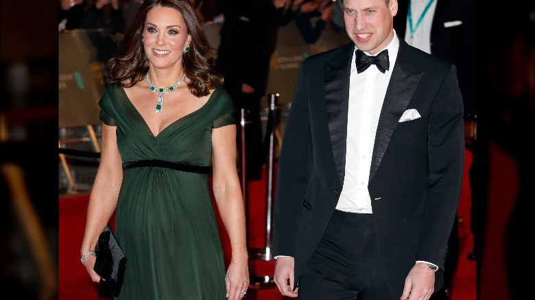 Kate Middleton, Prince William smiling at BAFTAs