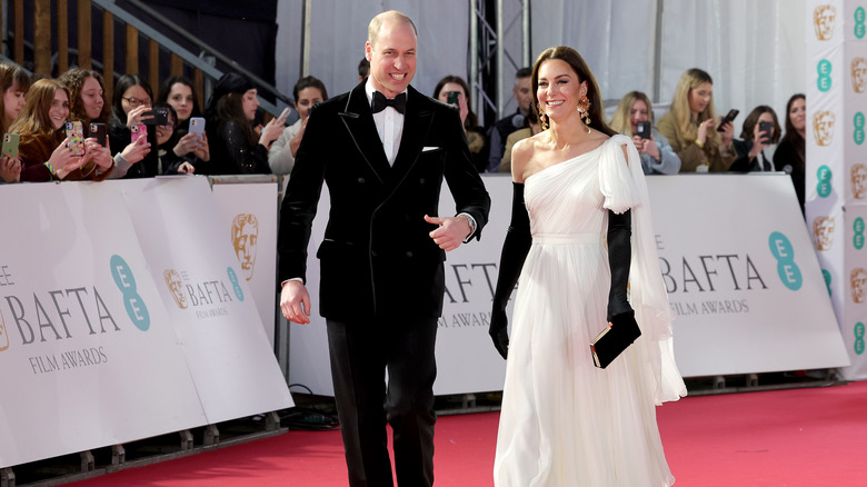 Prince William, Kate Middleton smiling at BAFTAs