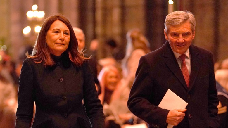 Carole Middleton Michael Middleton walking