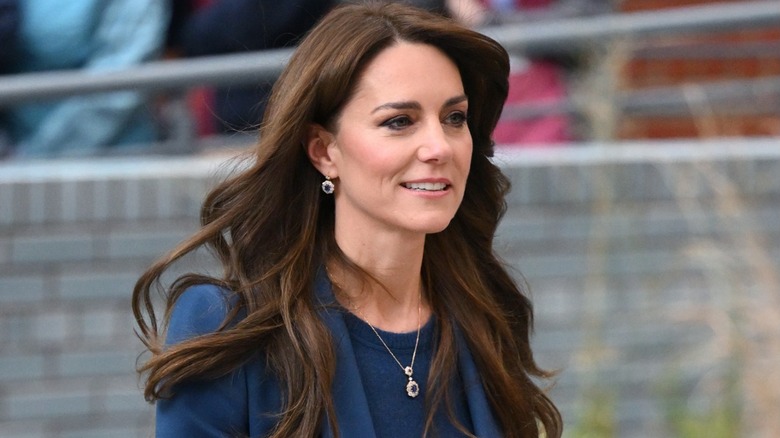 Kate Middleton walking outside alone