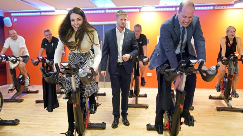 Kate Middleton and Prince William on bikes