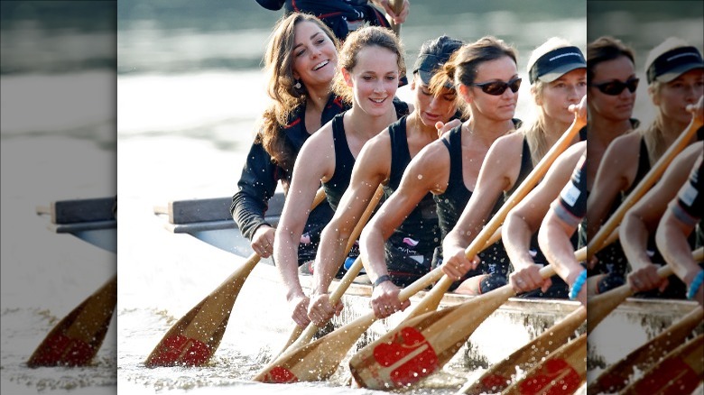 Kate Middleton rowing crowded boat